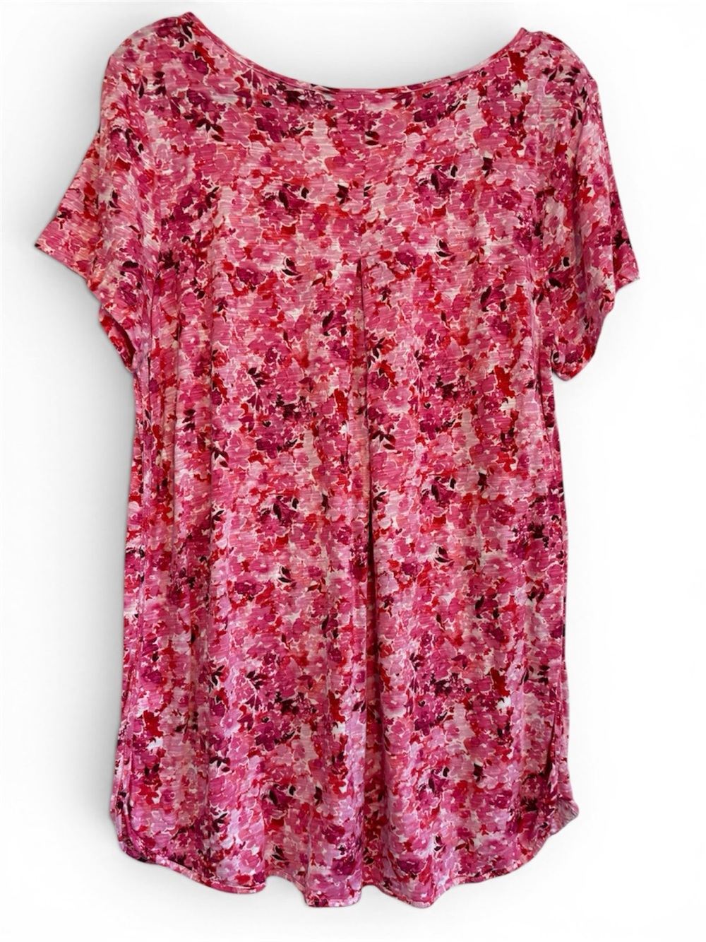 🌸 J. Jill Pink Mixed Floral Tunic Tee | Size Large - Picture 3 of 9